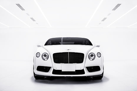 Bentley, Continental, biały, przód, GT V8S, Tapety HD HD wallpaper