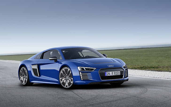 Audi R8, voiture, véhicule, Super Car, voiture électrique, voitures bleues, Audi R8 Type 4S, Audi R8 e-tron, Fond d'écran HD