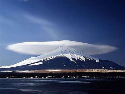 Marvelous Lenticular Clouds, Mt. Fuji, Japan, Nature, Scenery, beautiful nature wallpapers, amazing nature wallpapers, hd nature wallpapers, HD wallpaper HD wallpaper
