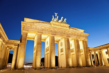 Памятники, Бранденбургские ворота, Берлин, Германия, Памятник, HD обои HD wallpaper