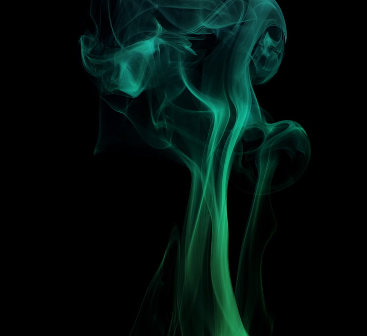 smoke, shroud, colored smoke, green, dark, HD wallpaper