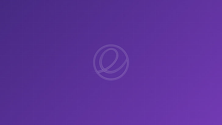 OS dasar, latar belakang ungu, minimalis, logo, Wallpaper HD
