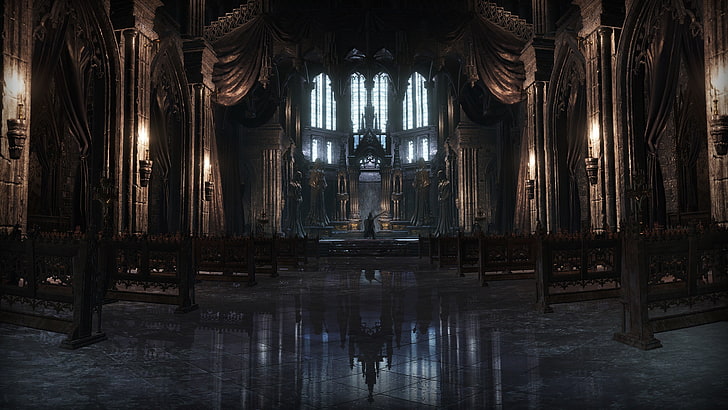 gereja beton coklat, Dark Souls III, video game, katedral, Paus Sulyvahn, Wallpaper HD