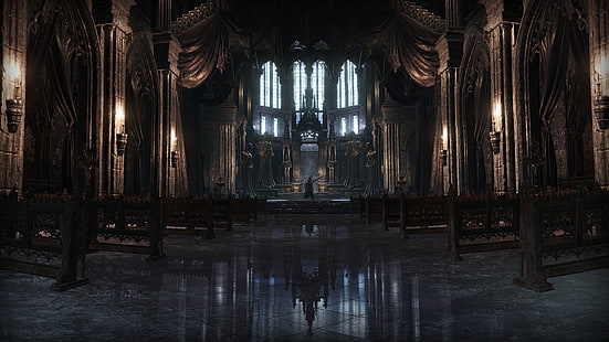 църква от кафяв бетон, Dark Souls III, видео игри, катедрала, Понтиф Суливан, HD тапет HD wallpaper