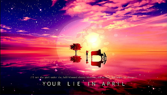 Anime, din lögn i april, Kaori Miyazono, Kousei Arima, HD tapet HD wallpaper