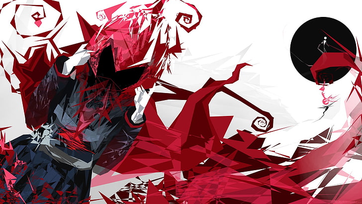 red, white, and black abstract painting, ruby, abstract, DeviantArt, RWBY, ruby rose, HD wallpaper