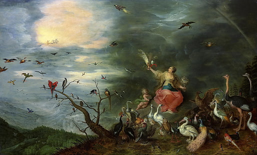obraz, Jan Brueghel młodszy, Alegoria powietrza, Tapety HD HD wallpaper