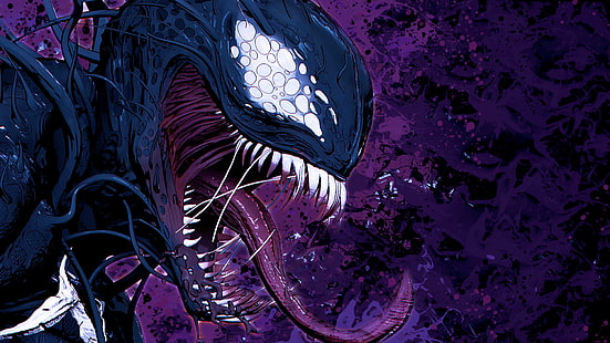 Venom, Marvel Comics, วายร้าย, ภาพประกอบ, การ์ตูน, อาร์ตเวิร์ค, วอลล์เปเปอร์ HD HD wallpaper
