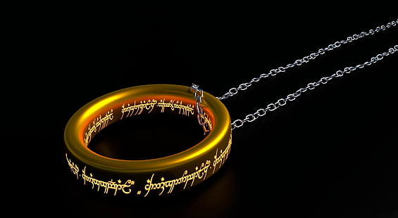 Единственият пръстен, висулка с пръстен в златен цвят, Филми, Хобит, Lotr, Властелинът на пръстените, Един пръстен, HD тапет HD wallpaper