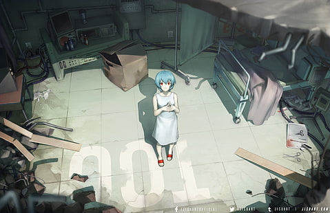 Neon Genesis Evangelion, cewek anime, Ayanami Rei, Wallpaper HD HD wallpaper