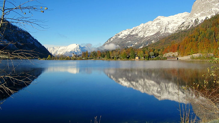 paisaje, lago, montañas, agua, reflejo, Fondo de pantalla HD