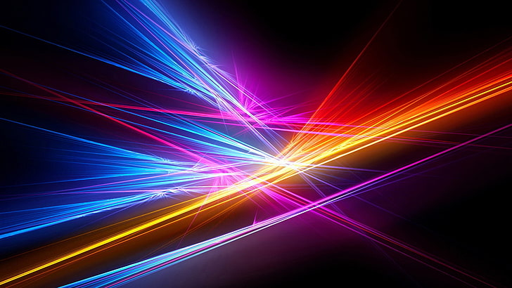 light ray, laser, line, abstract, colors, light, multicolored, rays, HD wallpaper