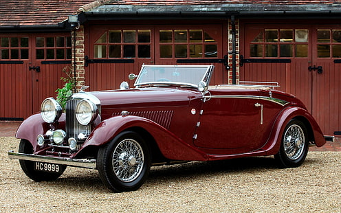 1934 Bentley Drophead Coupe, coupe, kabriolet, vintage, elegancki, 1934, klasyczny, bentley, elegancja, antyczny, drophead, Tapety HD HD wallpaper
