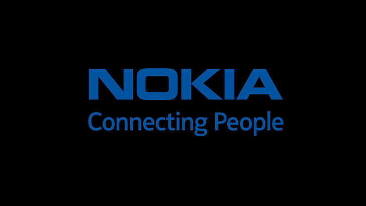Logo Nokia, Nokia, blu, nero, telefoni, Sfondo HD