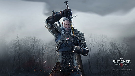 The Witcher Wild Hunt digitales Hintergrundbild, The Witcher, The Witcher 3: Wild Hunt, Geralt von Rivia, HD-Hintergrundbild HD wallpaper