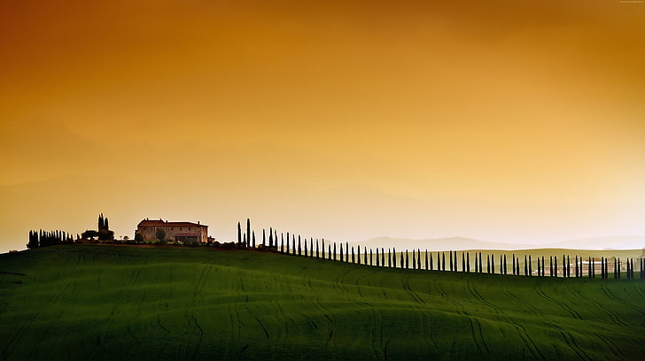 Europa, campo, 5K, Toscana, céu, Itália, HD papel de parede