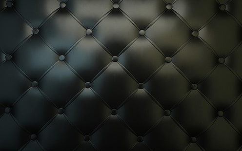 kapitoniertes schwarzes Lederkissen, Leder, einfach, HD-Hintergrundbild HD wallpaper