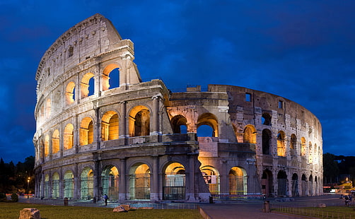 Coliseo de noche, Coliseo de Roma, Arquitectura, Noche, Coliseo, Fondo de pantalla HD HD wallpaper