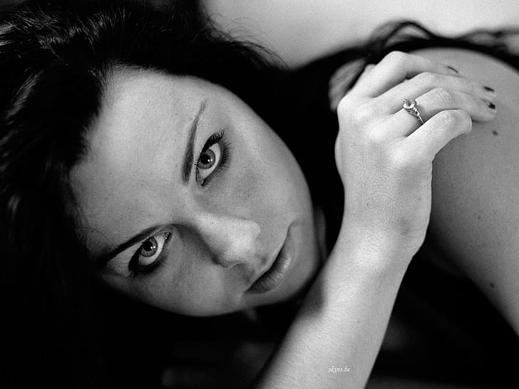 Amy Lee black and white Untitled Wallpaper Entertainment Music HD Art , black and white, Amy Lee, Evanescence, HD wallpaper