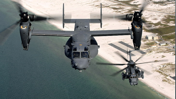 aircraft, CV 22 Osprey, MH 53 Pave Low, military, Military Aircraft, HD wallpaper