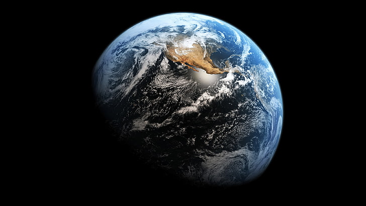 planet, earth, world, blue marble, space, globe, HD wallpaper