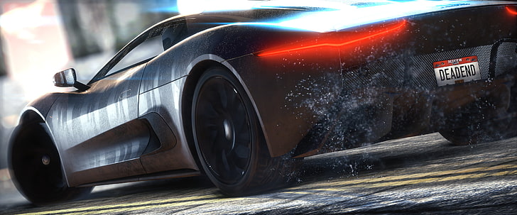 черен спортен автомобил, Need for Speed: Rivals, HD тапет