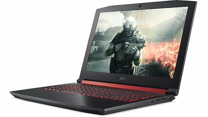 كمبيوتر محمول Asus باللونين الأسود والأحمر ، Acer Nitro 5 ، CES 2018 ، 5k، خلفية HD