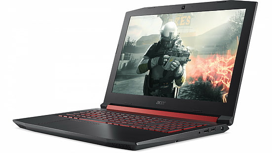 black and red Asus laptop, Acer Nitro 5, CES 2018, 5k, HD wallpaper HD wallpaper