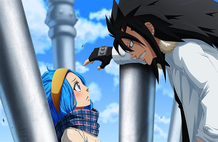 Anime, Fairy Tail, Gajeel Redfox, Levy McGarden, Tapety HD