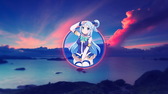 weiße und blaue Keramikvase, Anime, Kono Subarashii Sekai ni Shukufuku wo !, Aqua (KonoSuba), HD-Hintergrundbild HD wallpaper