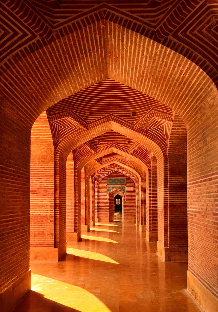 pilastro, moschea, Pakistan, Sfondo HD, sfondo telefono