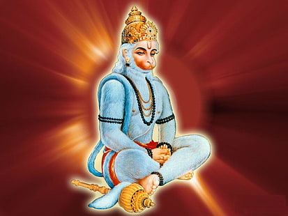 Hanumanji, ilustração de Lord Hanuman, Deus, hindu, hanuman, HD papel de parede HD wallpaper
