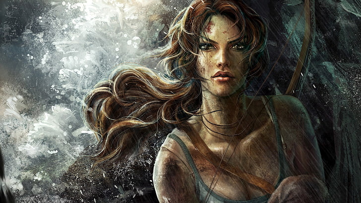 Lara Croft digital tapet, Tomb Raider, Lara Croft, konstverk, videospel, HD tapet