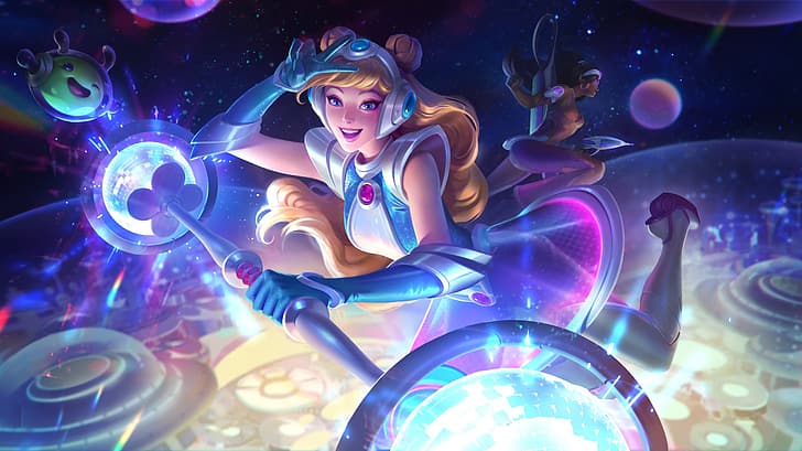League of Legends, Lux (League of Legends), Space Groove, video game art, video game characters, game art, video games, HD wallpaper