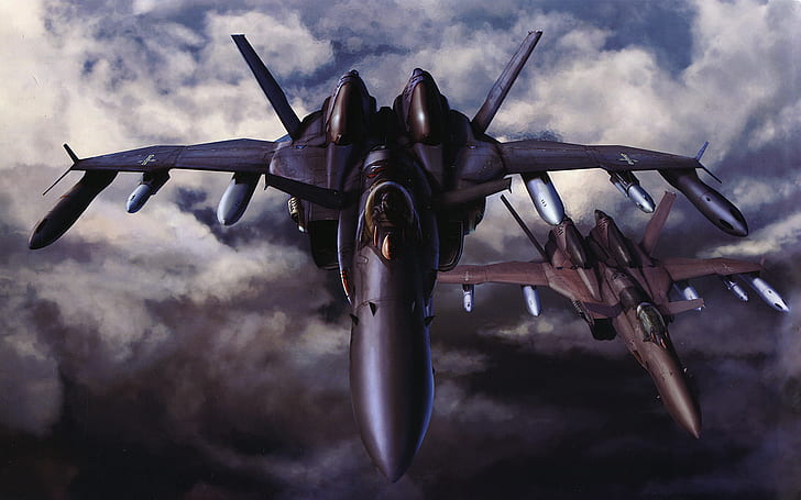 Macross, jet fighter, pesawat terbang, Macross Zero, Wallpaper HD