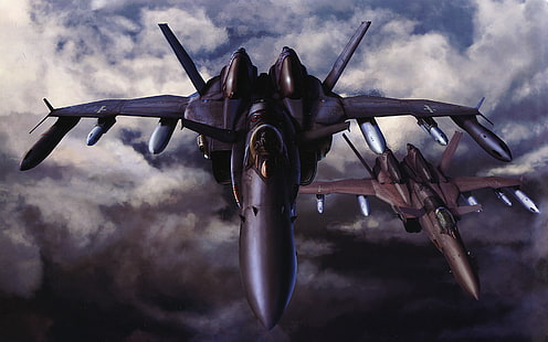Macross, jet fighter, airplane, Macross Zero, HD wallpaper HD wallpaper