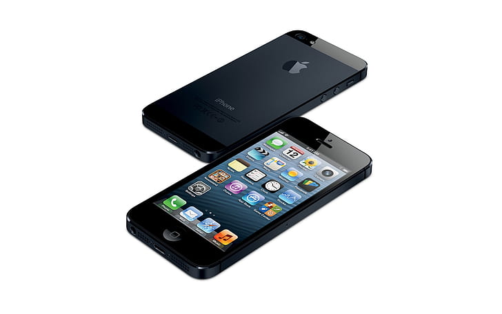 Black iPhone 5, iphone5, iphone 5, smartphone, ios, HD wallpaper