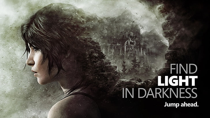 Find Light In Darkness tapet, Xbox One, Xbox, Microsoft, Rise of the Tomb Raider, Tomb Raider, videospel, konstverk, Lara Croft, HD tapet