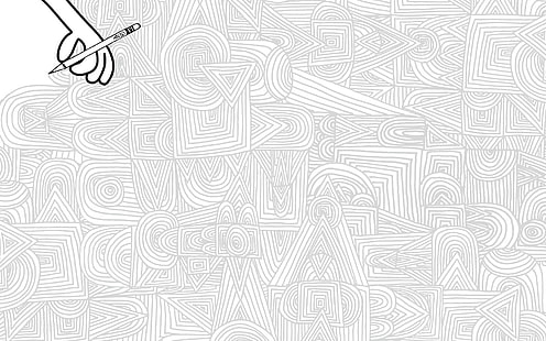 Sketsa Pensil Tangan Abstrak HD, seni doodle abu-abu, abstrak, digital / karya seni, sketsa, tangan, pensil, Wallpaper HD HD wallpaper