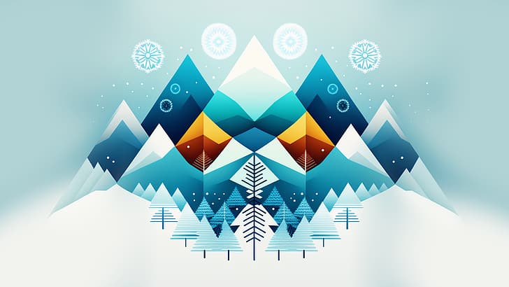 AI art, minimalism, Winter Is Coming, Christmas, HD wallpaper