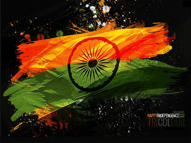 15 agosto 2014, felice festa dell'indipendenza, festa dell'indipendenza, bandiera india, Sfondo HD