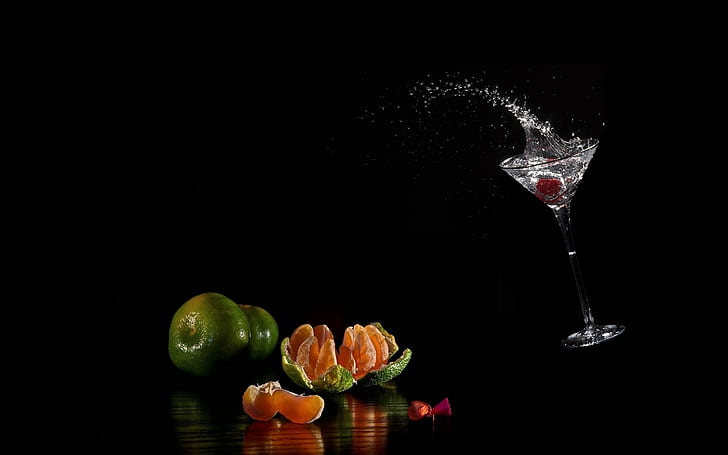 Vodka Cocktail, bicchiere da cocktail, lime, bevanda, natura statica, sfondo, Sfondo HD