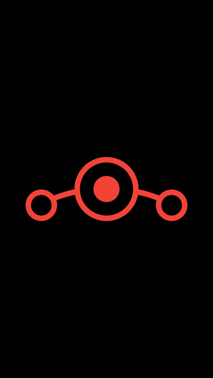 black, Lineage OS, Android (operating system), symbols, logo, minimalism, red, digital, HD wallpaper