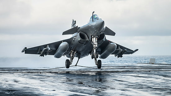 hangarfartyg, Dassault Rafale, militär, HD tapet HD wallpaper