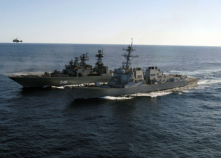 warship, vehicle, sea, military, ship, United States Navy, Russian Navy, kamov ka-28, HD wallpaper