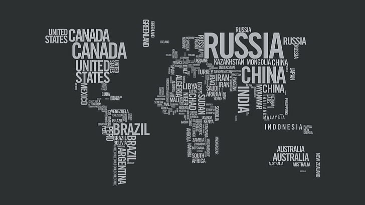 continentes, mapa, texto, países, HD papel de parede