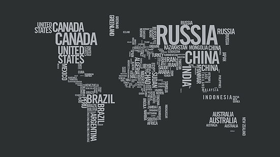 continents, map, text, countries, HD wallpaper HD wallpaper