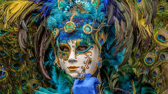 karneval, maske, feder, fest, maske, artikel, maskerade ball, maskerade party, pfauenfedern, pfauenfeder, HD-Hintergrundbild HD wallpaper
