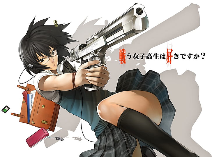 cool desert the girl that shoots her teacher Anime Other HD Art , Cool, Gun, Eagle, desert, Guns, School, HD wallpaper