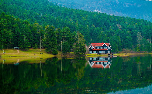 بولو أبانت ، أوروبا ، تركيا ، بولو ، بحيرة ، منظر طبيعي ، جبل ، أخضر ، طبيعي، خلفية HD HD wallpaper